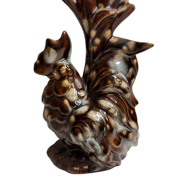 Hand Crafted Ceramic Glazed Rooster Vintage Mid Century Modern Figurine 12" Tall - Picture 7 of 9